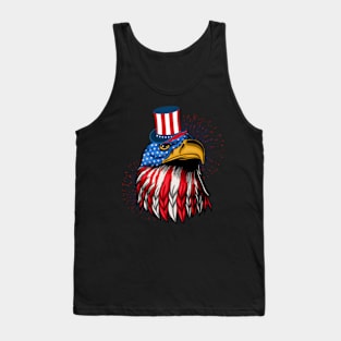 patriotic bald eagle uncle sam hat 4th of july american flag Tank Top